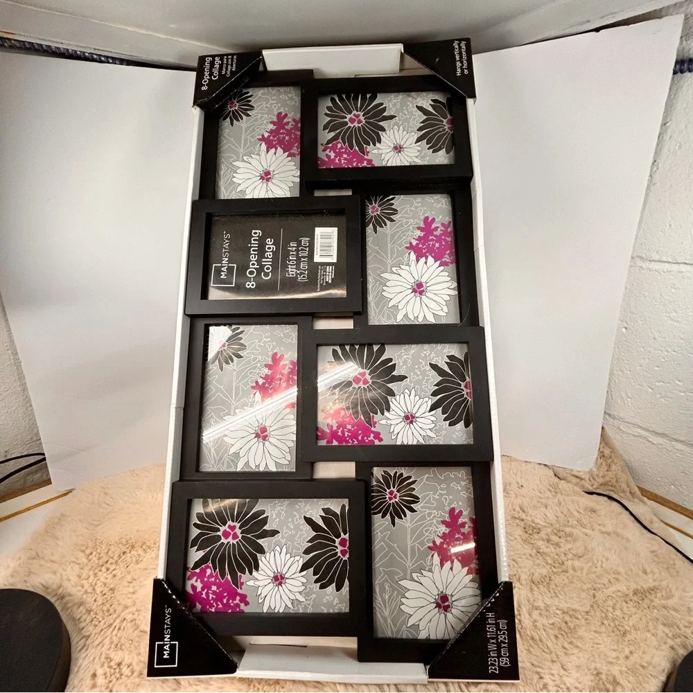 Mainstays Black‎ and Pink Floral Accent Picture Frame